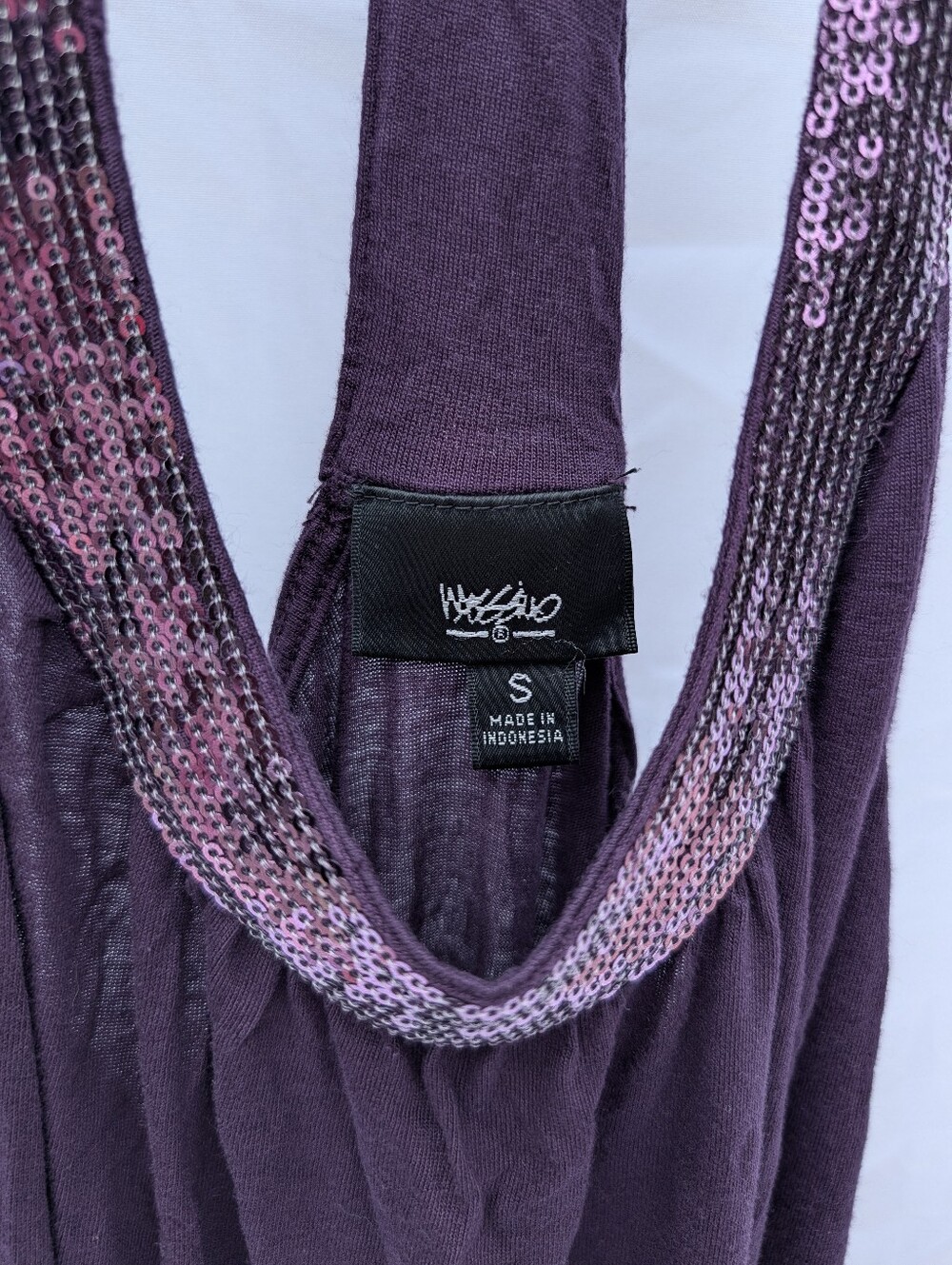 Y2K Mossimo Sequins Purple Tank Top - Picture 3 of 8